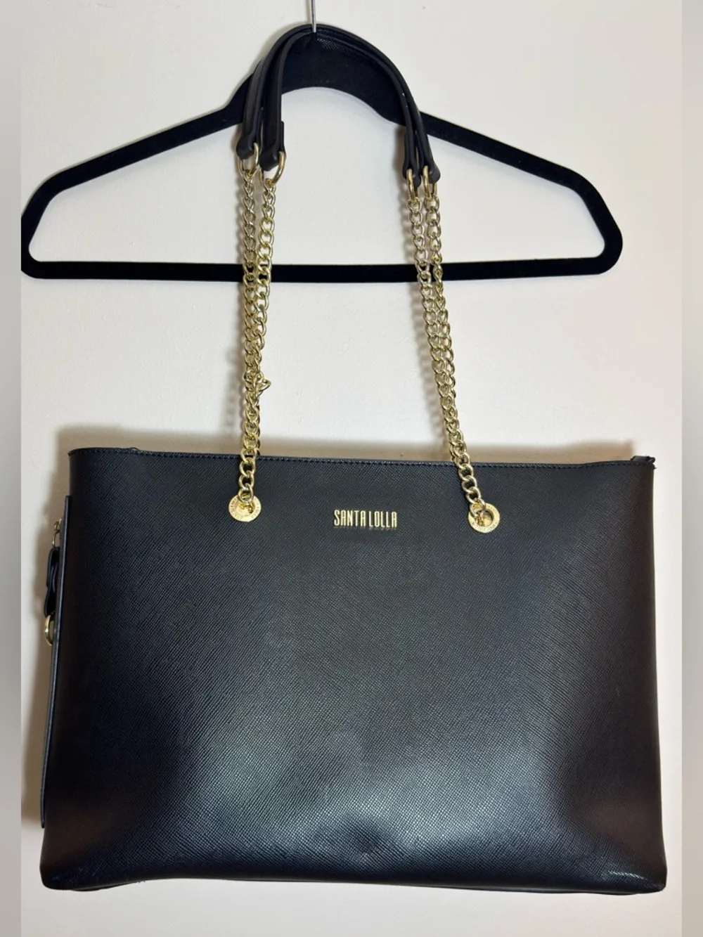 Black‎ Chain-Handle Laptop Tote
